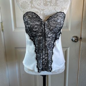 Brand New, never used Charlotte Russe Black and White Laced Spandex Halter Top